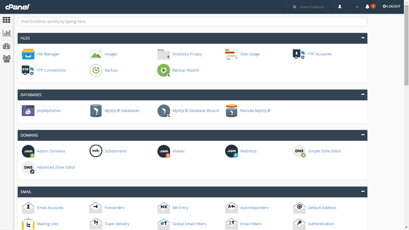 cPanel web hosting platform