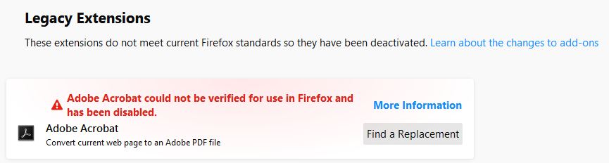 Firefox Legacy Extensions - Add-ons disabled